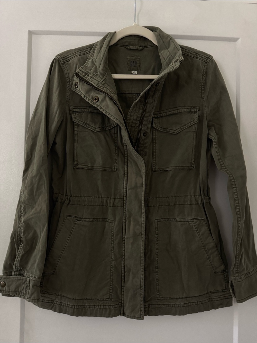 GAP Olive Green Utility Jacket with Waist Cinch